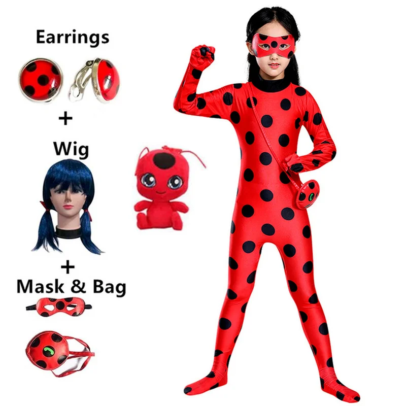 Одежда в горошек с черной кошкой изящные костюмы на Хэллоуин красными жуками для