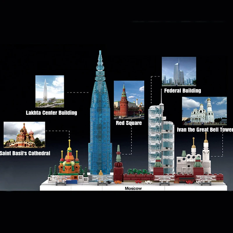 Дизайн конструктора строительные блоки Строительство города Москвы Skyline