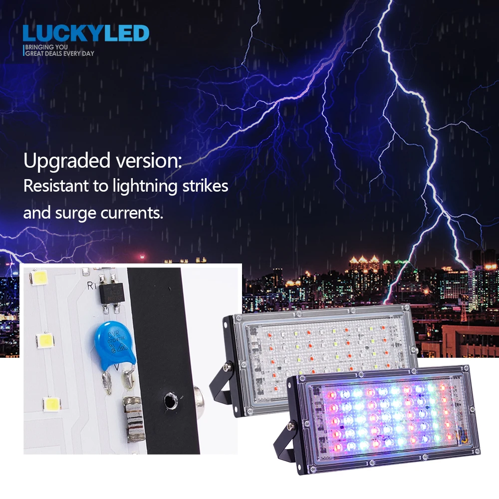 Светодиодный прожектор LUCKY RGB 50 Вт светодиодный водонепроницаемый IP65 отражатель