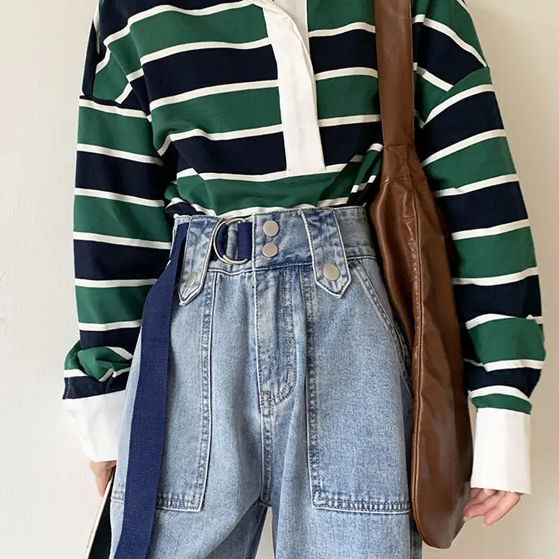

Korean High Waist Wide Leg Jeans Women's loose 2020 autumn new straight tube elegant drape feeling thin versatile pants