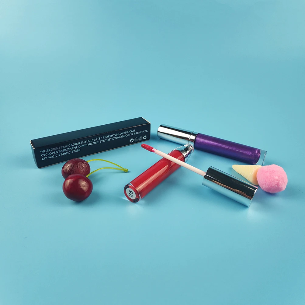 

31 Colors Optional Silver Lid Round Tube Liquid Lip Gloss Private Label Customized Shiny Oily Moisturizing Lipstick