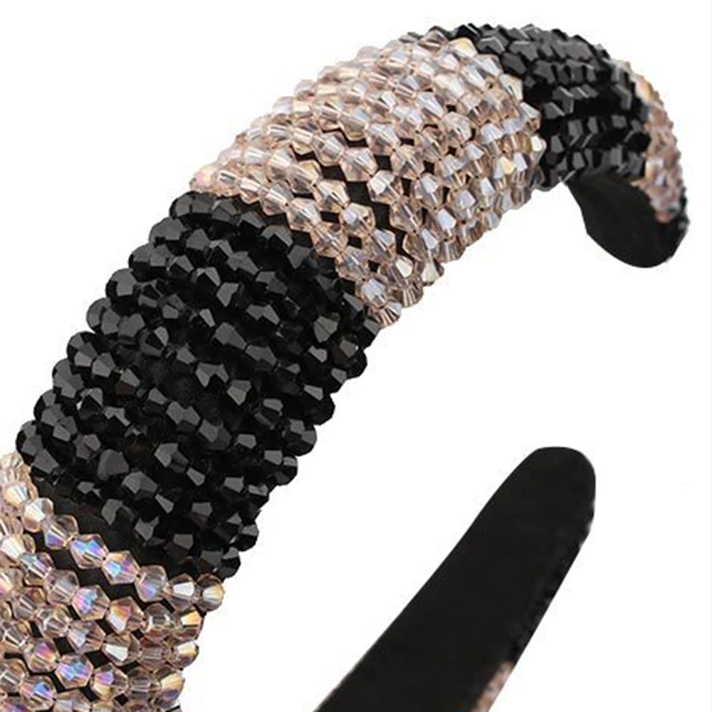 

Headdress Pageant Women Headbands Hair Accessories Rhinestone Retro Padded Full Crystal