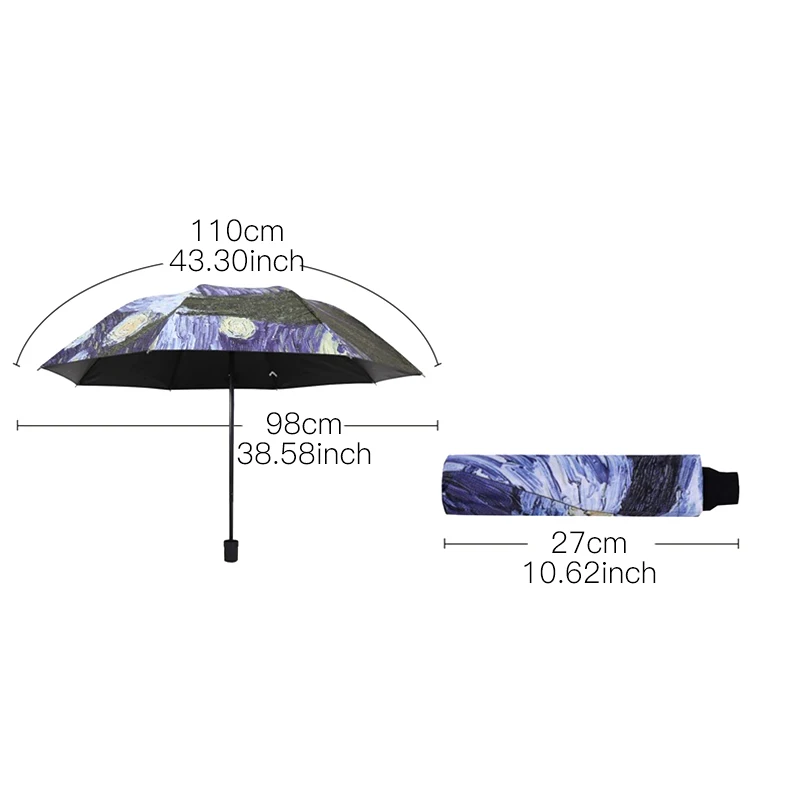 Складной зонт Звездное небо для ветронепроницаемого непромокаемого небольшого
