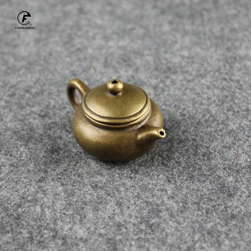 Античный медный мини-чайник на кончик пальца карманная курильница в стиле ретро