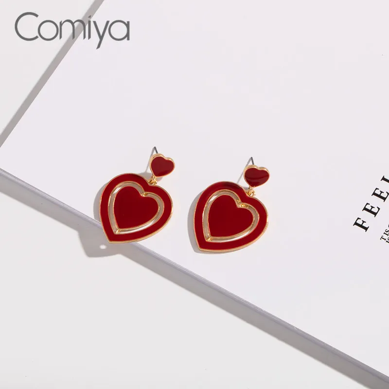 Висячие серьги Comiya Модная бижутерия Joyas акриловые в форме сердца длинные