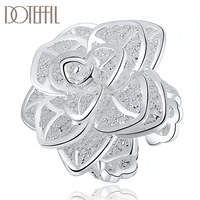 doteffil 925 sterling silver opening three tiered flower ring for women fashion wedding engagement party gift charm jewelry