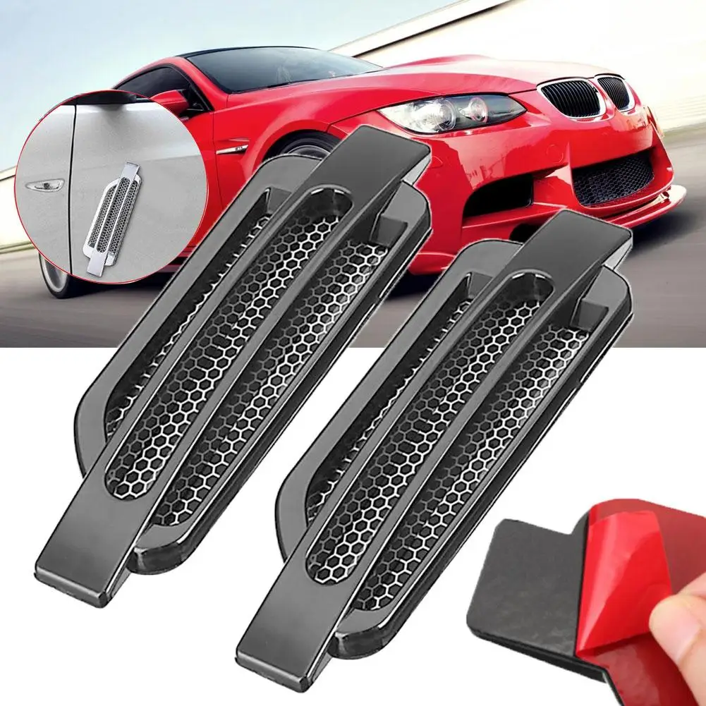 

80% HOT SALES 1 Pair Car Hood Side Air Flow Vent Cover Intake Grille Duct Decoration Stickers