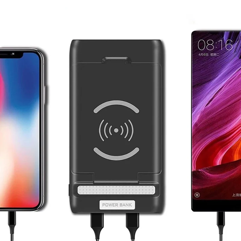 Внешний аккумулятор на 10000 мАч беспроводное зарядное устройство для iPhone Huawei