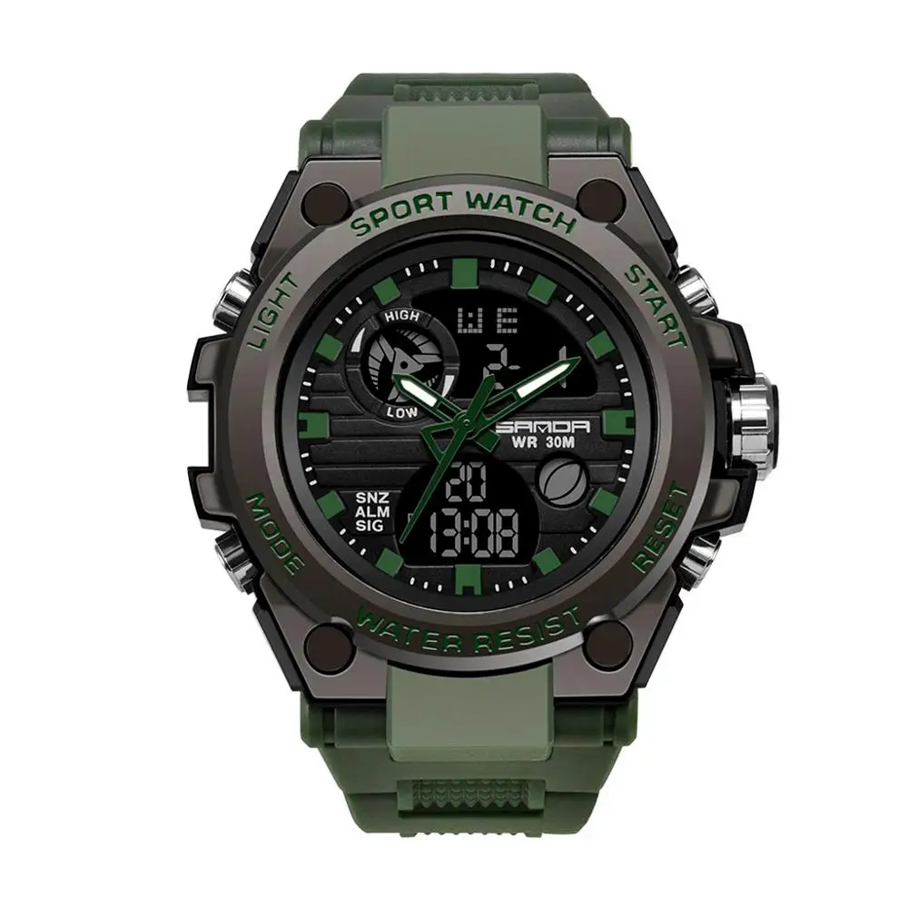 reloj мужские спортивные часы с двойным дисплеем Аналоговый Цифровой светодиодный электронный модные наручные часы reloj hombre erkek kol saati