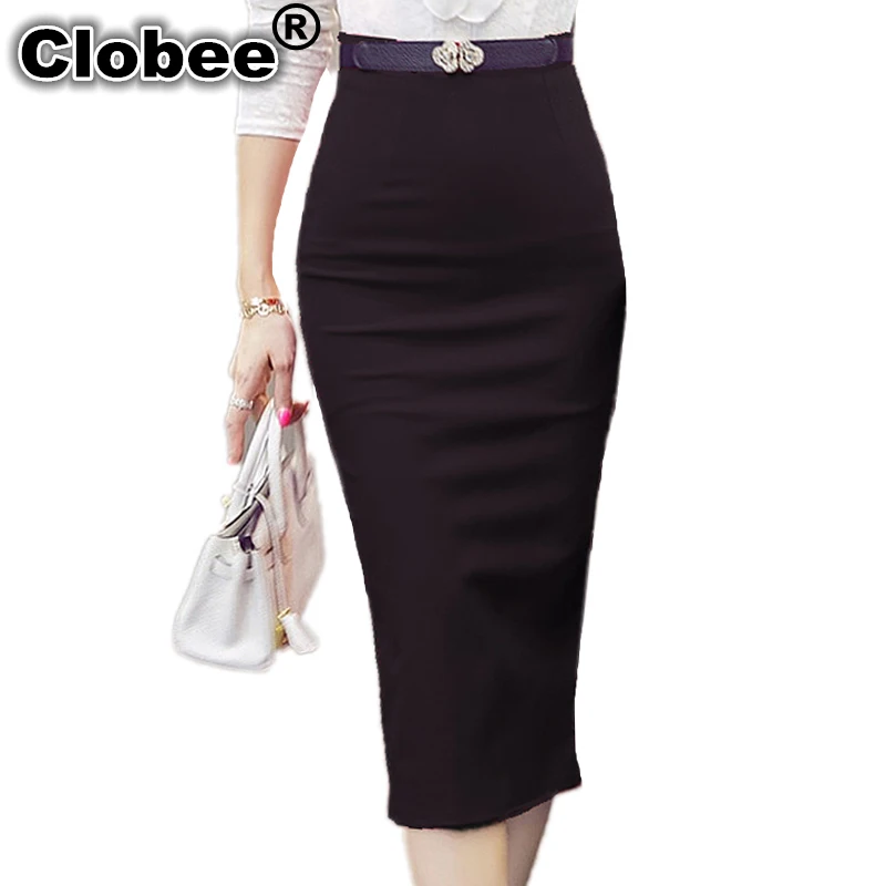 2019 осень и зима Для женщин сексуальный Юбки карандаши офисный образ Высокая