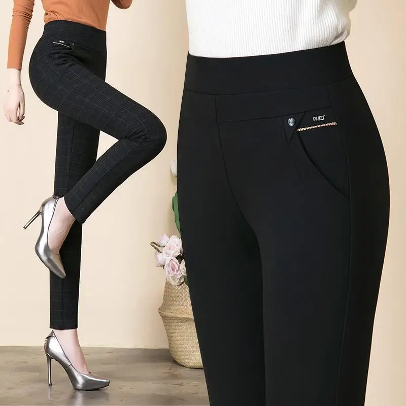 

Женские осенне-зимние прямые брюки, размеры до 6XL