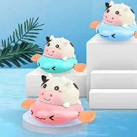 3pcs funny cows classic baby water toy colorful cute cartoon animal wound up chain clockwork pull the bath toy kids beach toy