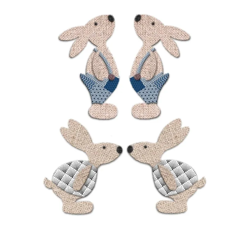 

2Pcs Rabbit Clothes Metal Cut Dies Stencils for Scrapbooking Stamp/Photo Album Decorative Embossing DIY Paper Cards