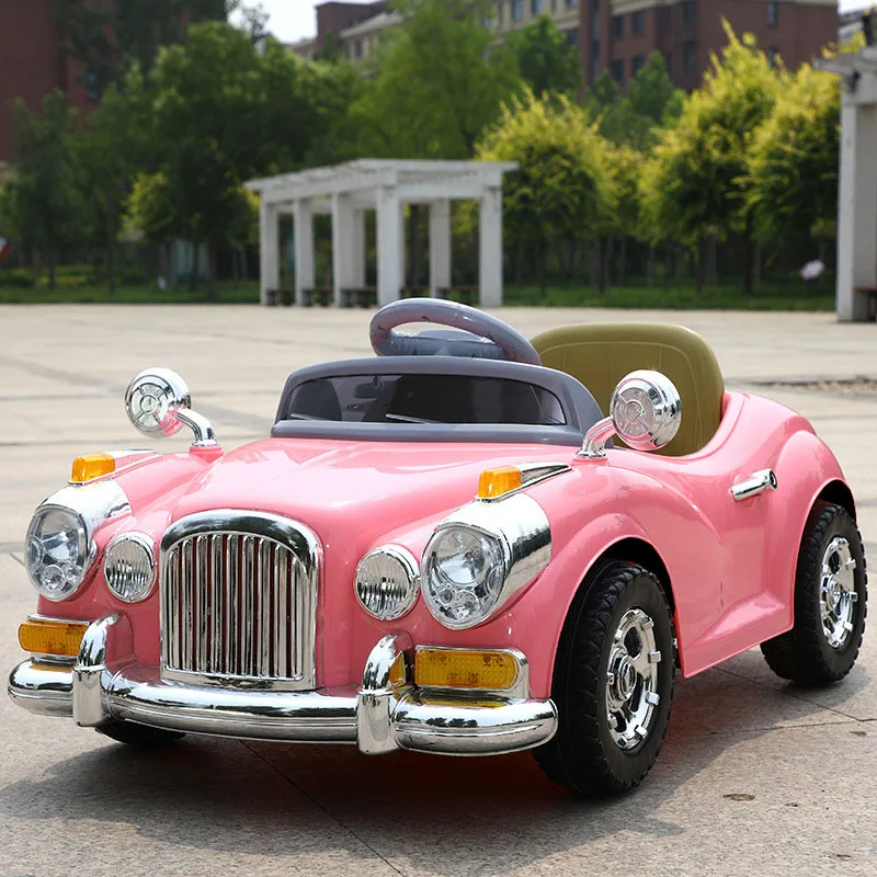 Dual drive pink Детский Электрический классический автомобиль, Детский Большой двойной автомобиль, четыре колеса, на батарейках, с пультом дистанционного управления, для прогулок, для младенцев - Цвет: Dual drive pink