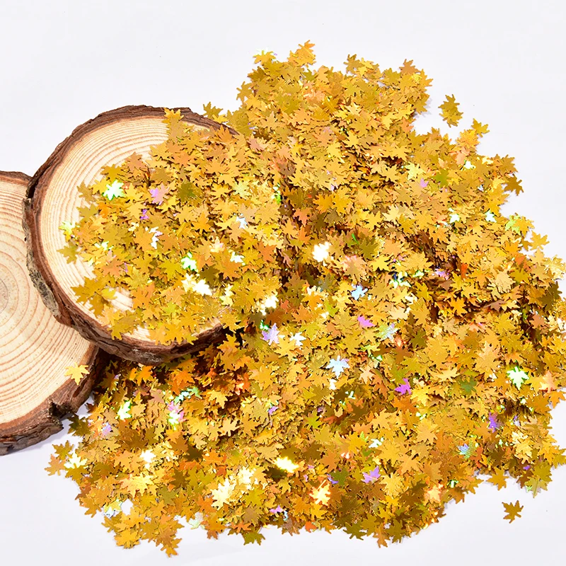 

50g/Bag Holo Nail Art DIY Maple Leaf Sequins Laser Glitters Thin Paillette Flakes Stickers For Nail Art Decor Manicure Tips PD06