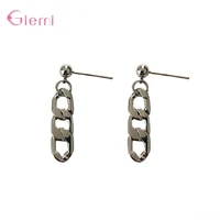 100 real 925 sterling silver geometric elements dangle earrings fashion simple style drop earrings for women girls jewelry