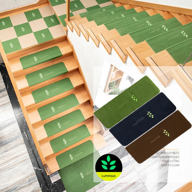 

1 Pc Luminous Self-adhesive Staircase Treads Mats Non-slip Cute Pattern Floor Stair Step Protection Cover Tread Mat