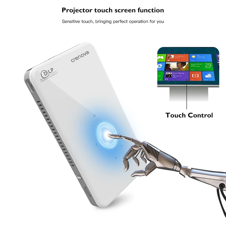 CRENOVA новейший мини DLP проектор X2 с Android 7,1 wifi Bluetooth(2G+ 16G), поддержка 4K светодиодный портативный 3D проектор Beamer
