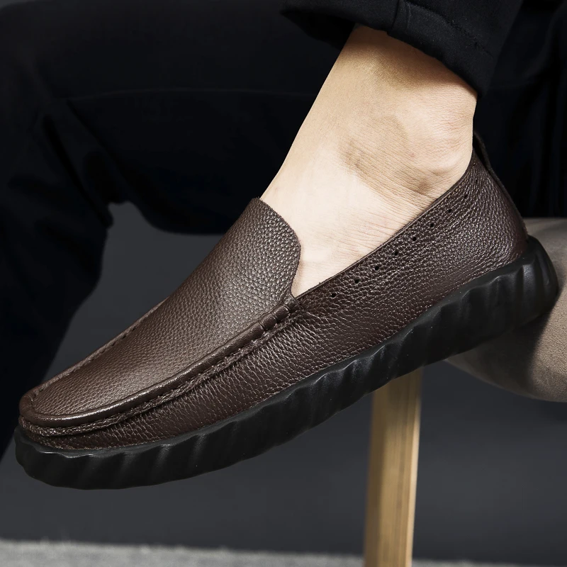 Мужская повседневная обувь из натуральной кожи Роскошные брендовые итальянские