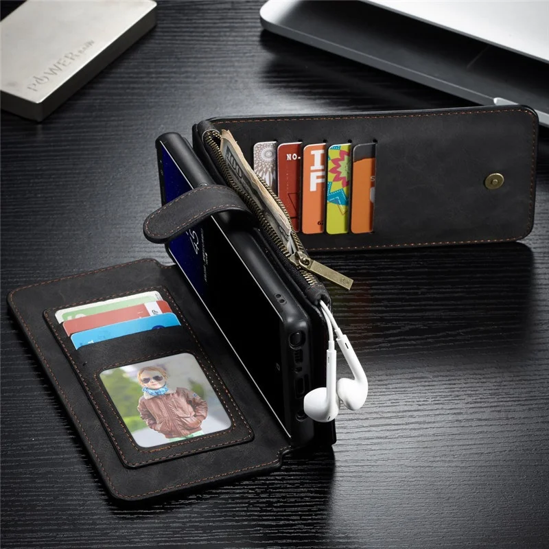 Чехол-бумажник из натуральной кожи для samsung S10 Note 8 9 S7 S8 S9 Plus откидная крышка IPhone XS