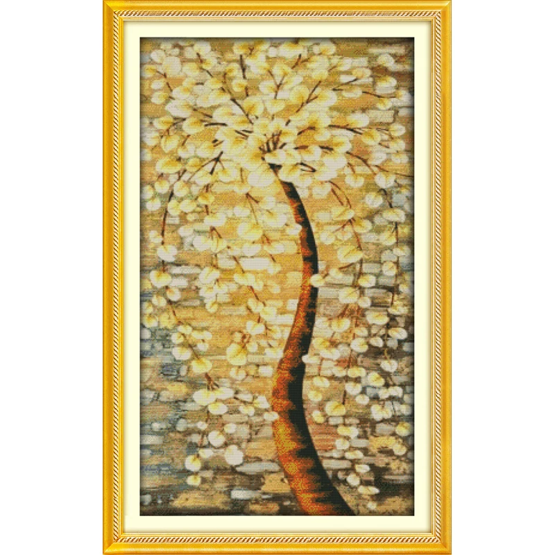 

Everlasting Love Riches, Honour And Peace Tree Chinese Cross Stitch Kits Ecological Cotton Printed 11 DIY Christmas Decorations
