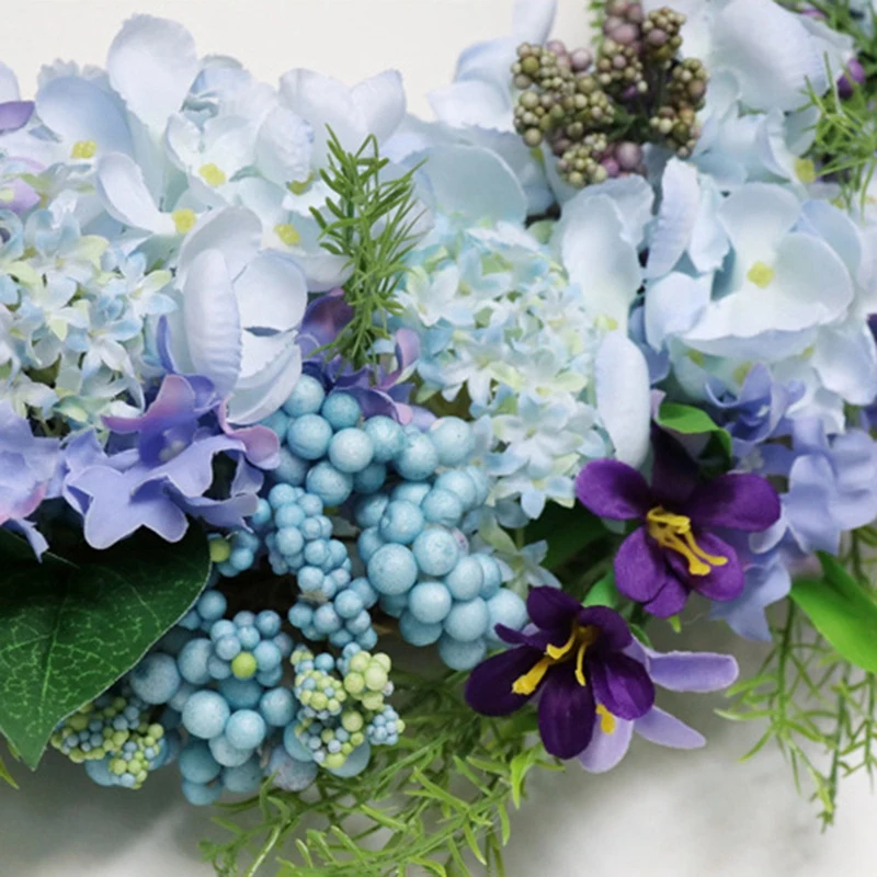 

Artificial Hydrangea Wreath Christmas Wreath for Front Door Wall Windows Wedding Party Farmhouse Home Decoration
