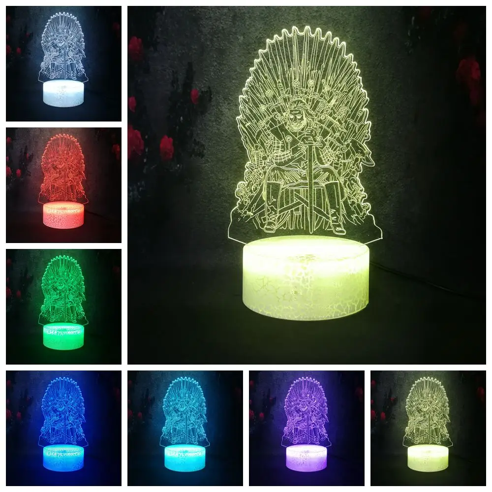 Игра престолов Песнь Льда и Огня Ed Старк Форма 3D светодиодный Декор для семьи