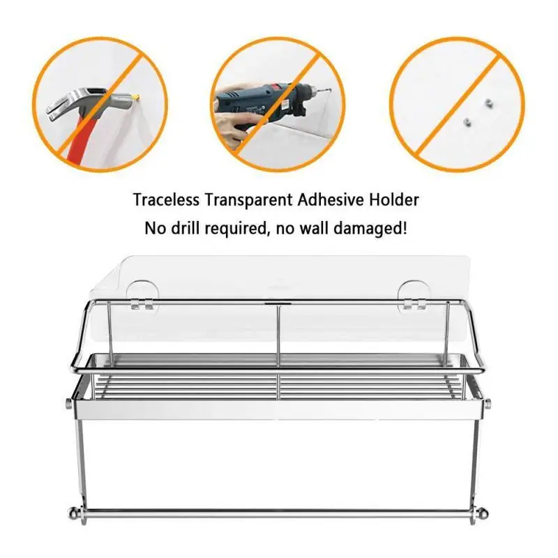 Самоклеющийся держатель для полотенец из нержавеющей стали кухни Настенная