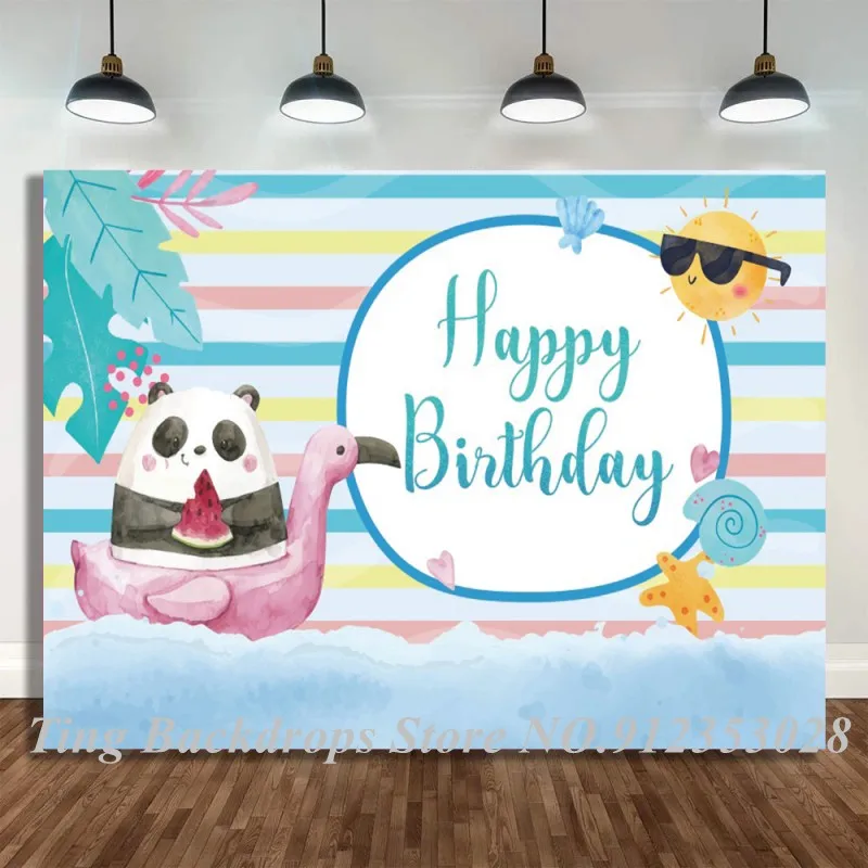 Мультяшный маленький лебедь панда Новорожденный ребенок душ фото фон Дети День