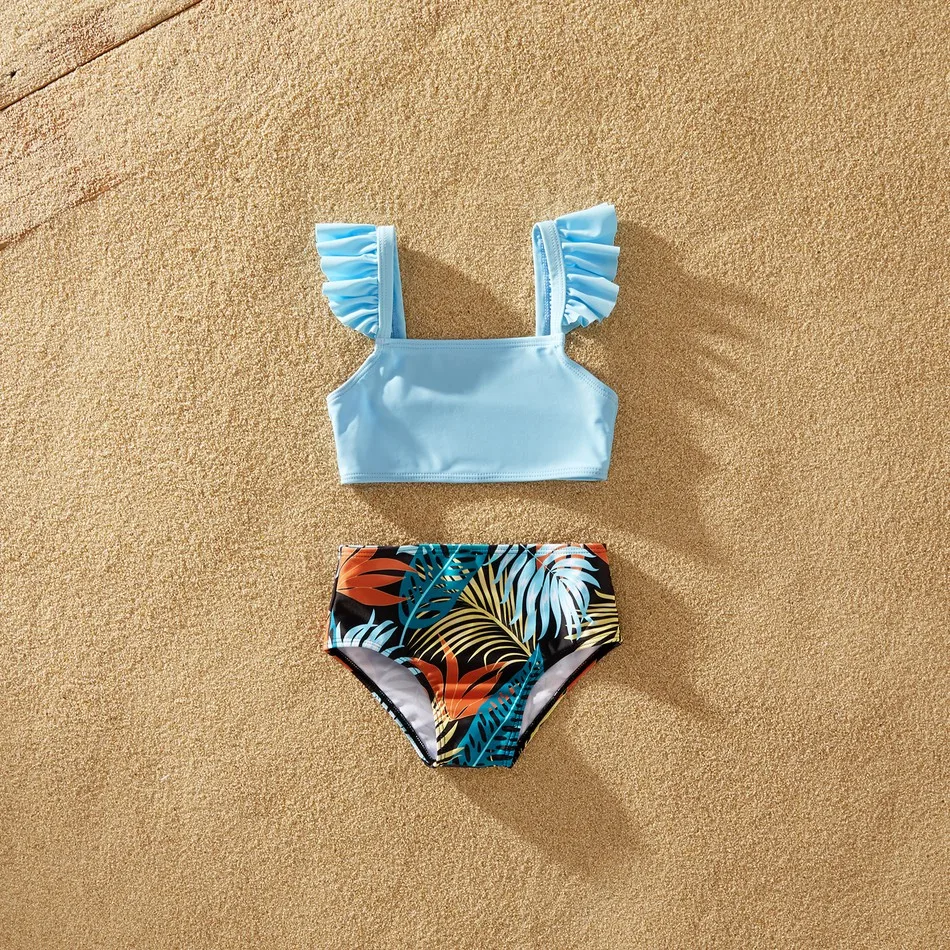 PatPat 2021 летняя семейная одежда Купальники с твердым верхом и Цветочный принт