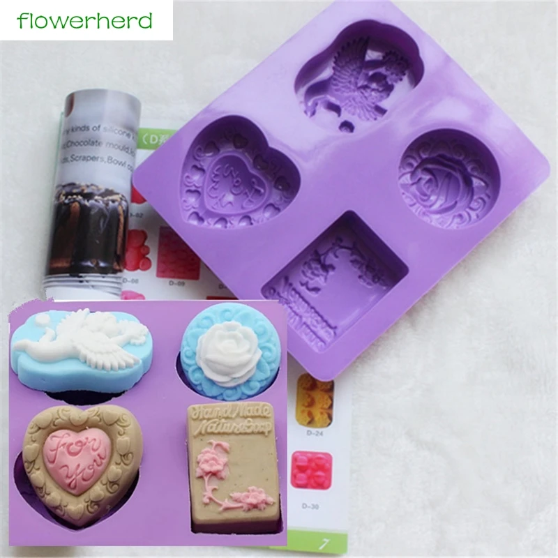 4 решетки свечи Мыло Форма делая дерево в форме толстого закругленного