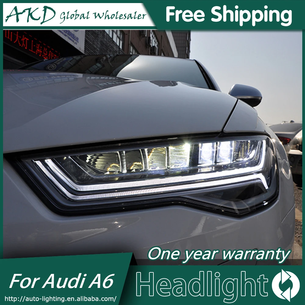 AKD автомобильный Стайлинг для Audi A6 фары 2013 2017 светодиодный фонарь ANGEL EYE Ближний и