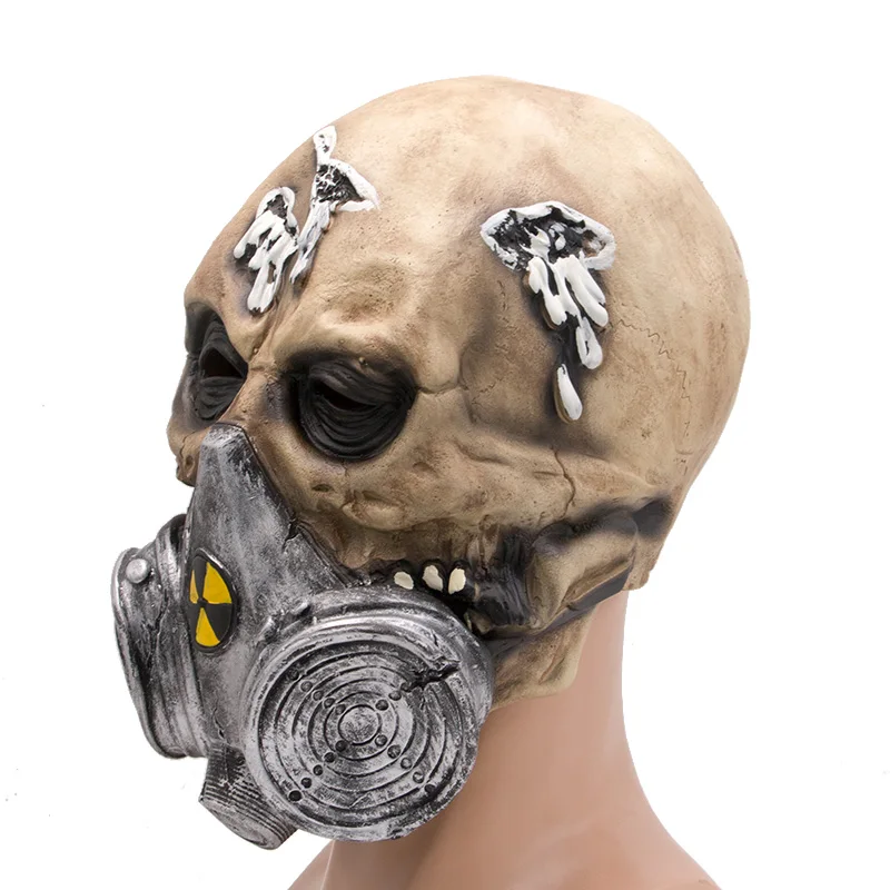 Хэллоуин тело зомби противогаз страшные маски Жуткий латекс взрослых дышащая