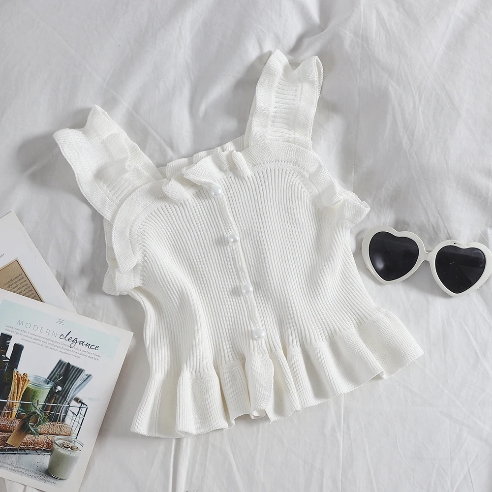 Милый женский маленький жилет с грибком на бретельках новый Короткий