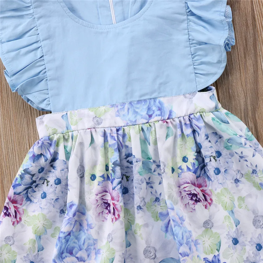 Платье для маленьких девочек без рукавов с цветочным рисунком | Мать и ребенок