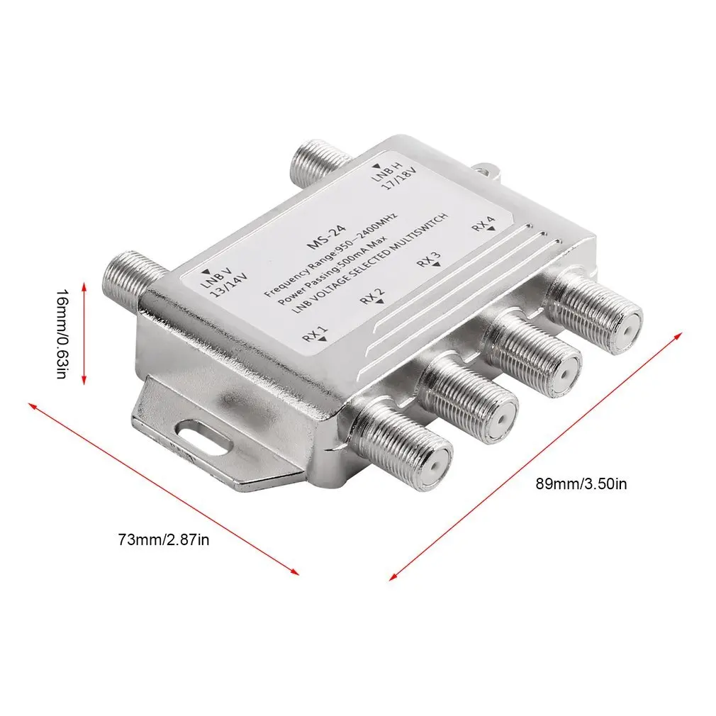 Мини Портативный 2x4 спутниковый сигнал Multiswitch LNB напряжение выбрано 950-2400 МГц