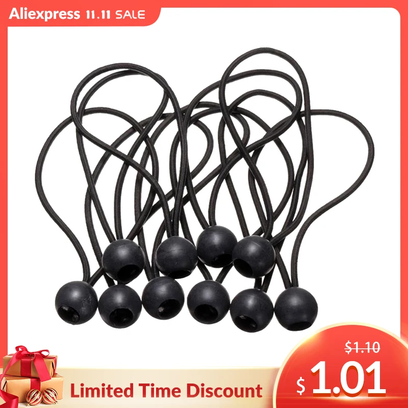 10 шт. сверхпрочный эластичный брезентовый шнур для фиксации тента черный навес