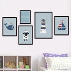 Плакат морской тематики, маяк, овечка, Сейлор, холст, картина, Кит, Парусный корабль, Настенная картина, украшение для гостиной, детской комнаты