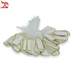 Распродажа 100 штверевочные ценники с завязками для ювелирных изделий с серебряной этикеткой