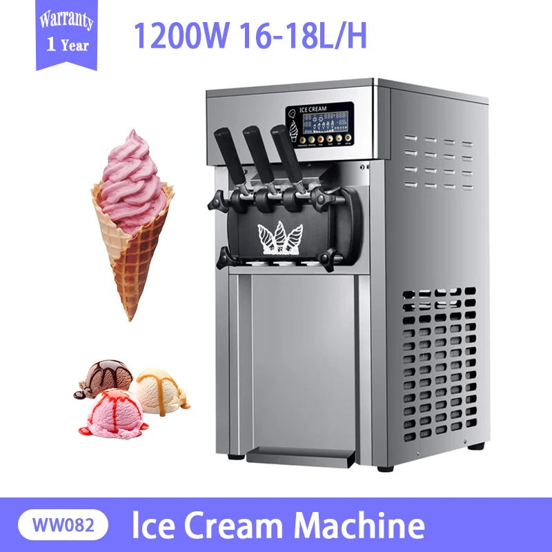 

Машина для производства мороженого, Йогуртница, холодильник с тремя вкусами для изготовления мороженого, коммерческая умная машина для мор...