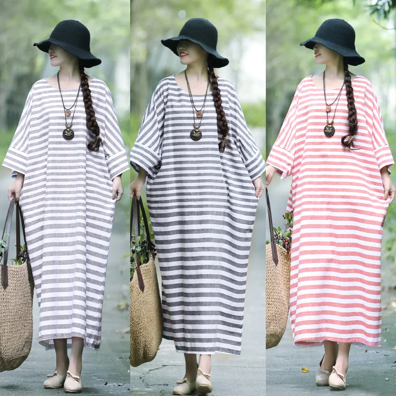 COIGARSAM винтажное хлопковое льняное женское длинное платье весенние свободные