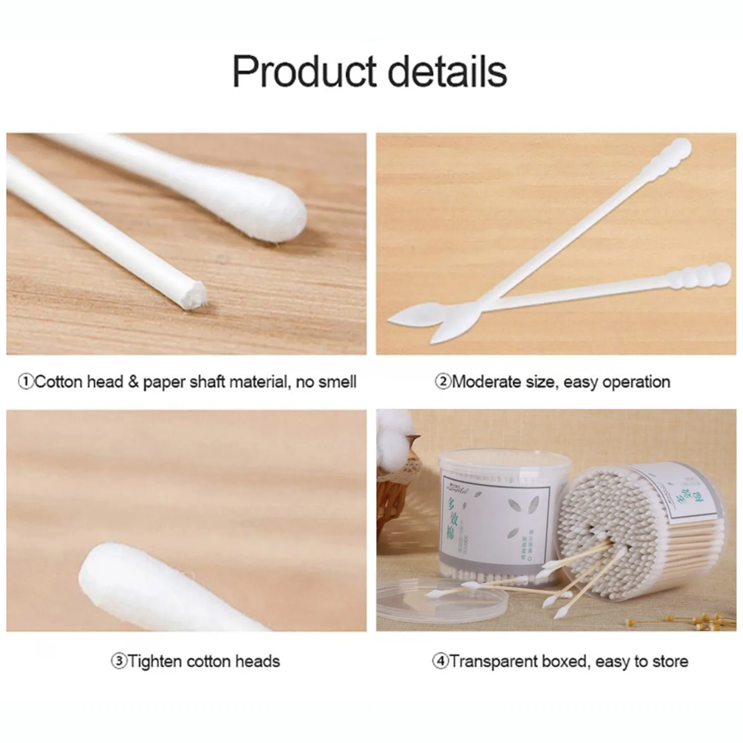 300 шт. одноразовые двухсторонние ватные палочки для малышей домашних животных