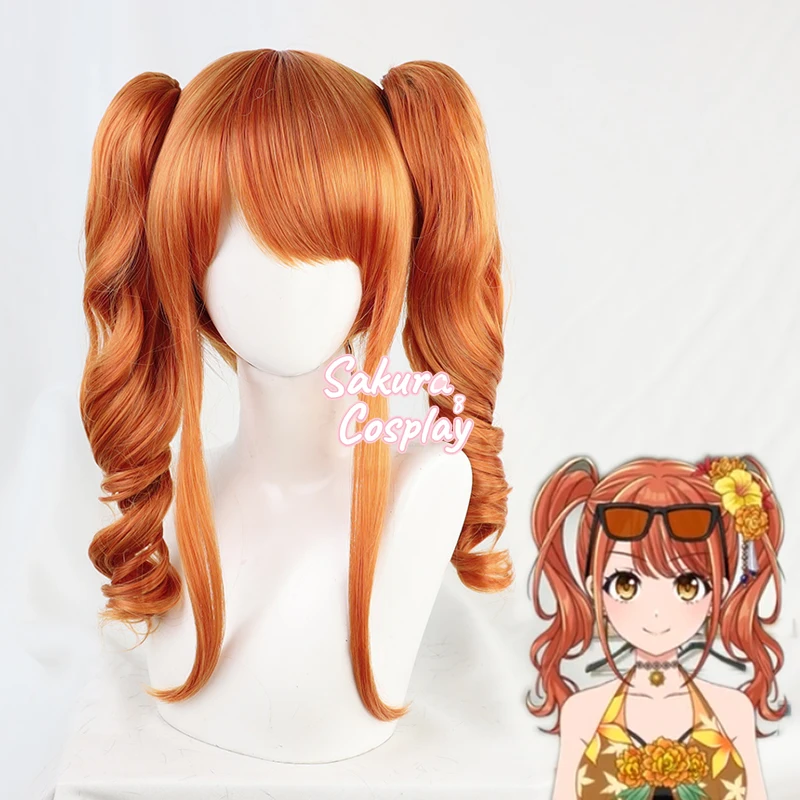 Игра D4DJ Merm4id Rika Seto Косплей двойные хвосты длинные вьющиеся термостойкие синтетические волосы Хэллоуин карнавальвечерние + шапочка для парика