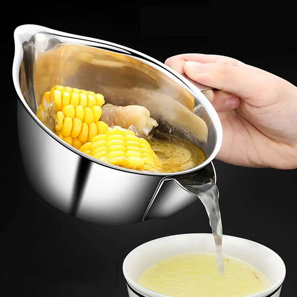 Нержавеющая Сталь Совок фильтр смазка ложка половник дуршлаг суп масло