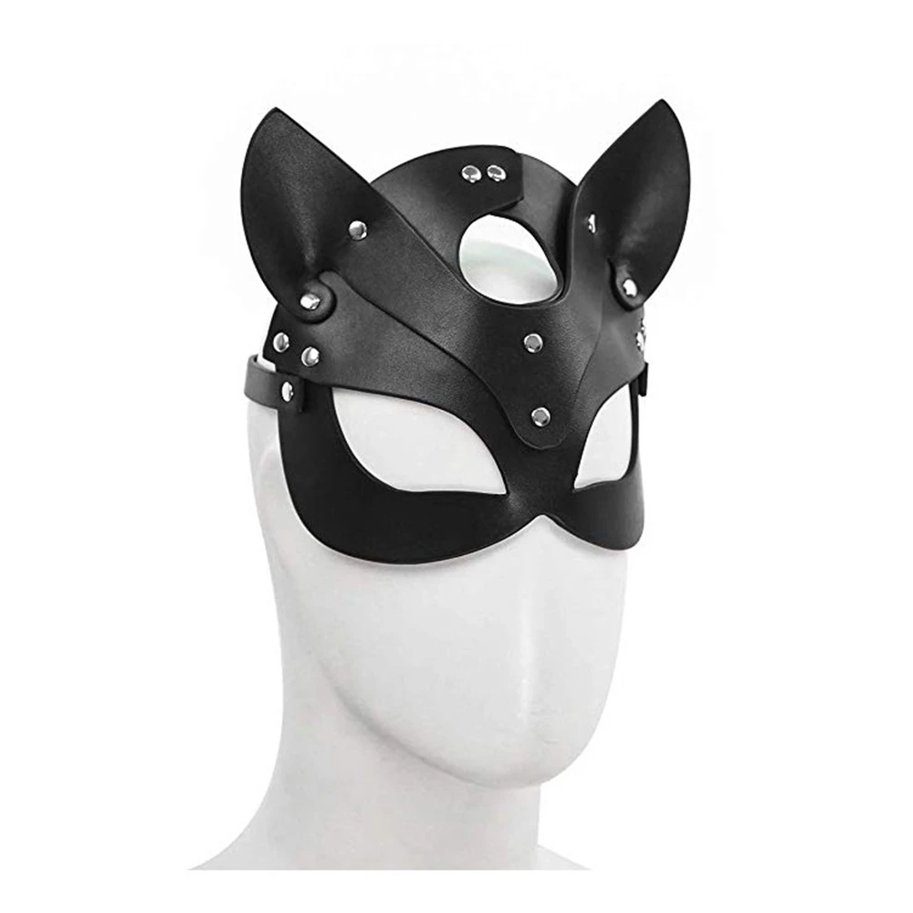 Пикантная маска для косплея с полуглазами кошачья кожаная взрослых игр Бэтмена