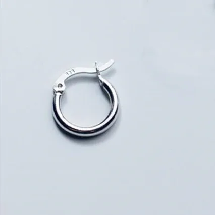 13 MM 925 пробы, серебряные, ручная работа, кнопки подковы, u-образные Твердые серьги, простые трендовые серьги, женские большие серьги-кольца - Цвет камня: 13 MM