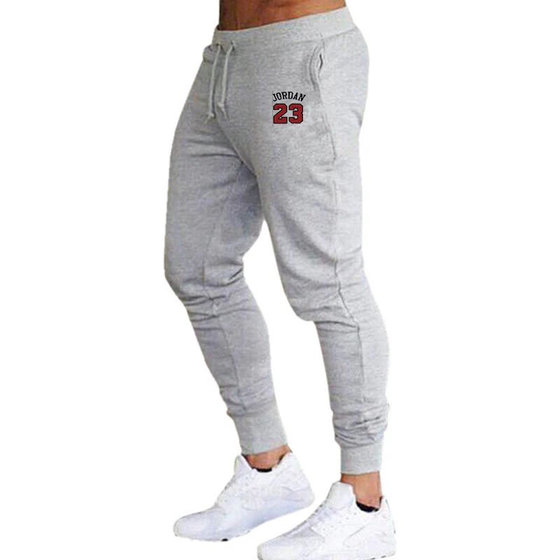 Мужские брюки, новая мода Jordan 23, брюки для бега, мужские повседневные спортивные штаны, штаны для бодибилдинга, фитнеса, спортивные штаны, мужские спортивные брюки XXL - Цвет: Серый