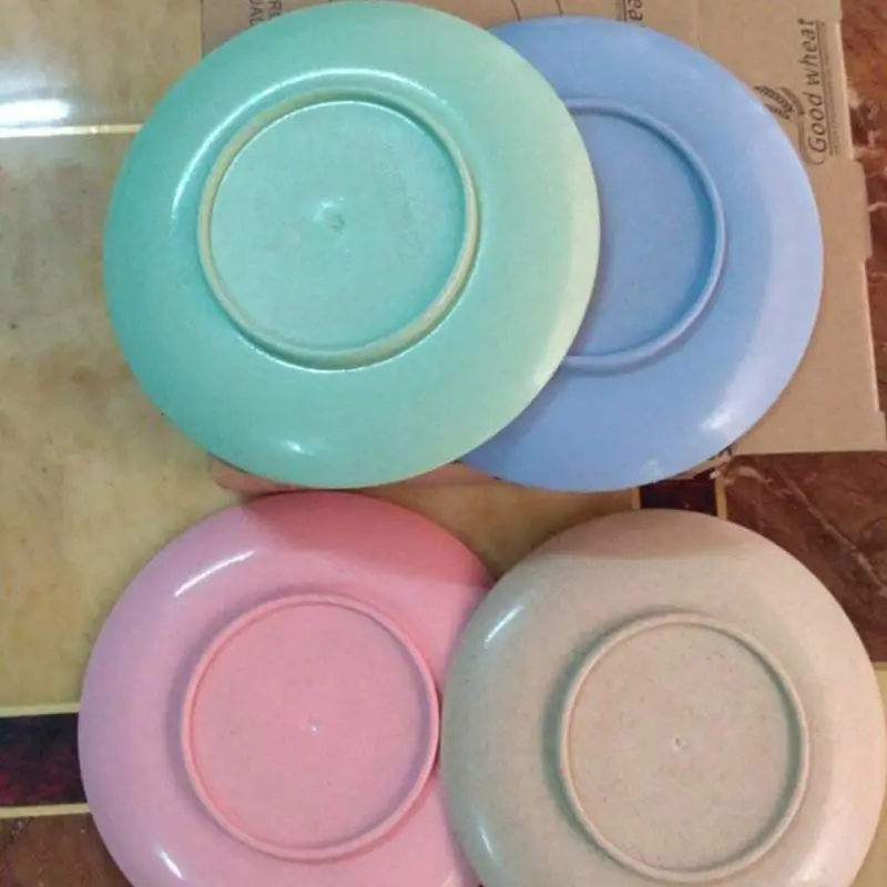 

Healthy Wheat Straw Eco Friendly Biodegradable Unbreakable Dinner Plates Dinnerware Dishes Set 6 Inch Round Plate,4 pcs