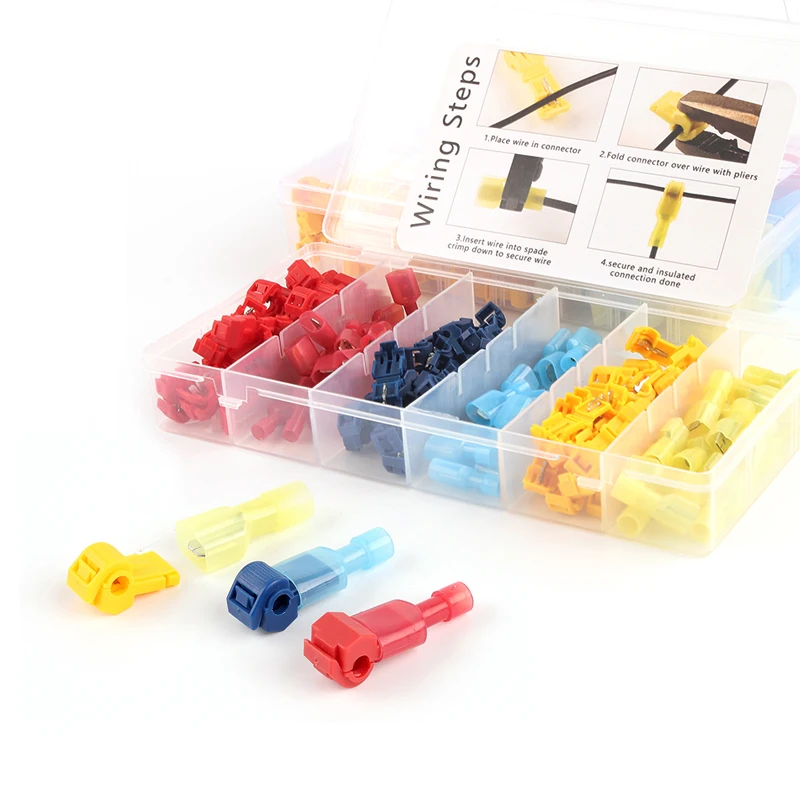 

Boxed T-Tap Self-Stripping Quick Splice Electrical Terminals Male Female Fast Connect Cable Retractable Joints