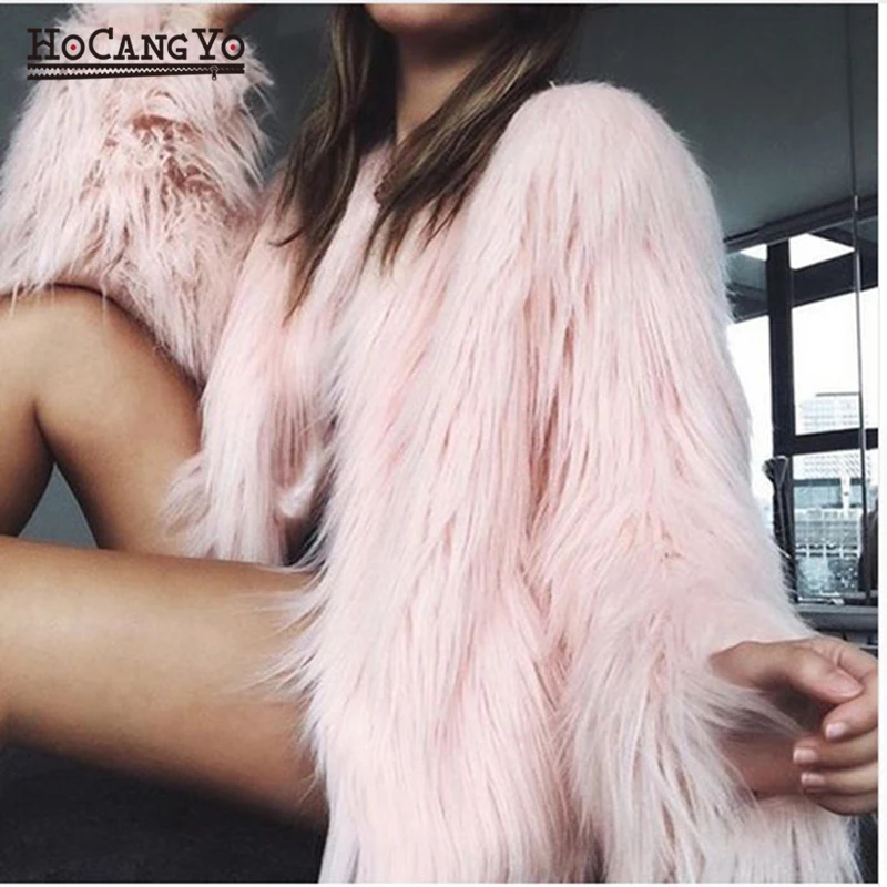 

Winter Coats Women Faux Fur Coat Oversized 6XL Black Furry Jacket Woman Plush Jacket Colorful Shaggy Outerwear Warm Fluffy Coats